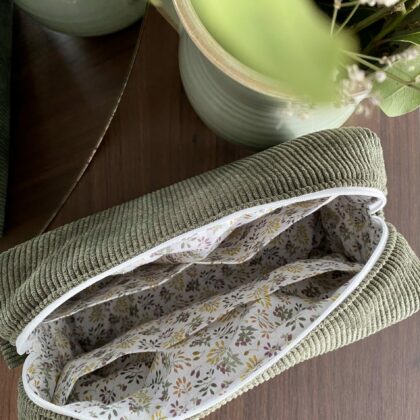 TROUSSE VELOURS - Kaki