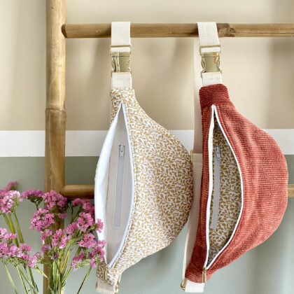 LES SACS BANANE EN COTON ET VELOURS - OLIVIA