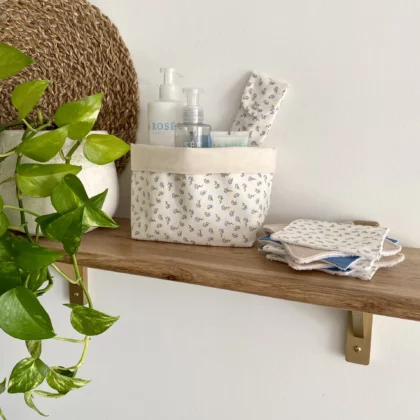 PANIER DE RANGEMENT ET SEMAINIER DE COTONS - COLLECTION ÉLIE