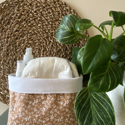 PANIER DE RANGEMENT ET SEMAINIER DE COTONS - COLLECTION ÉDEN