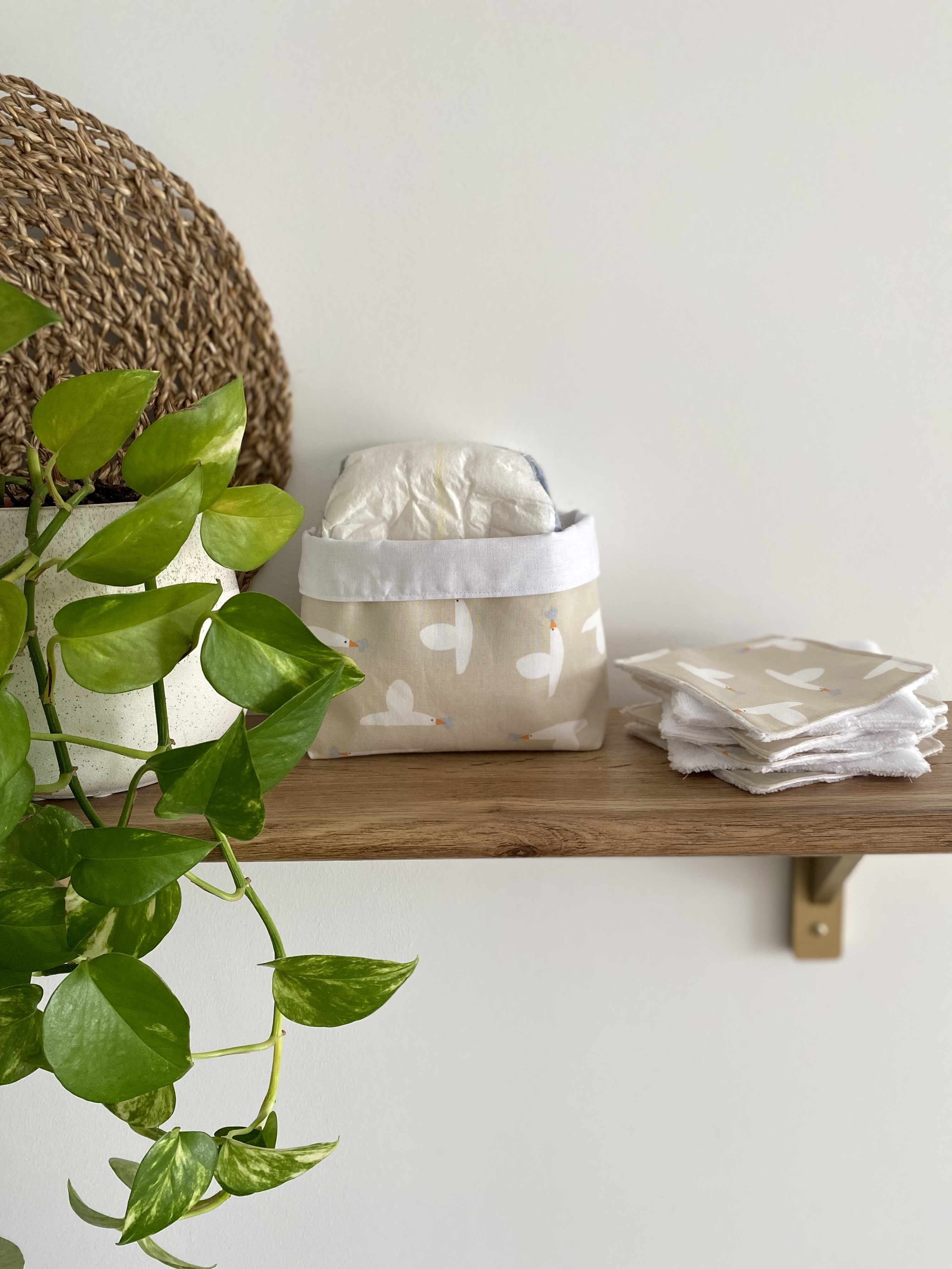 PANIER DE RANGEMENT ET SEMAINIER DE COTONS - COLLECTION GABRIEL