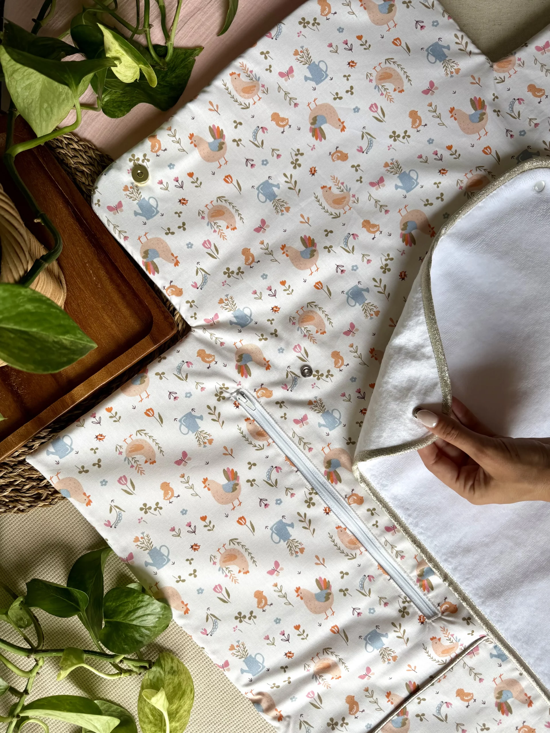 GRAND TAPIS À LANGER AVEC POCHES - RILEY