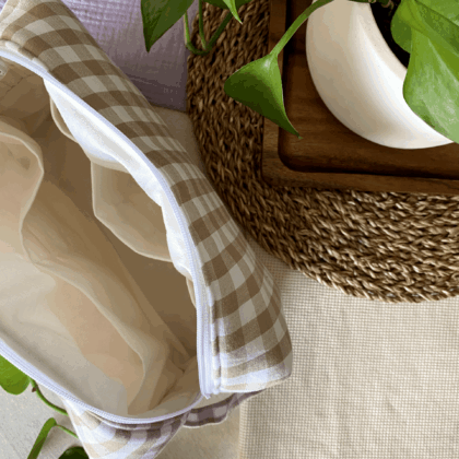 TROUSSE DE TOILETTE - VICHY BEIGE