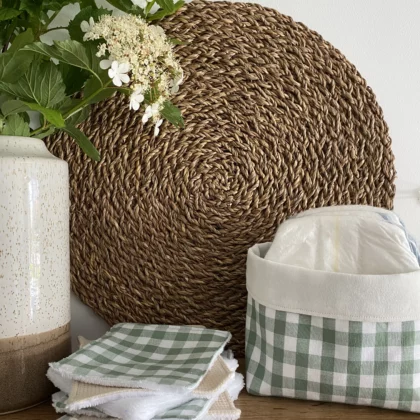 PANIER ET COTONS - VICHY VERT