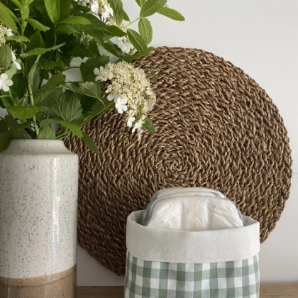 PANIER DE RANGEMENT - VICHY VERT