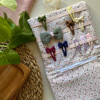 RANGE-BARETTES ENFANT - JEANNE / VELOURS BEIGE