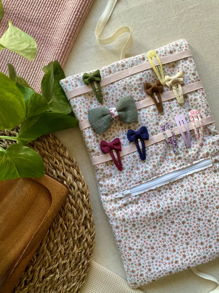 RANGE-BARETTES ENFANT - JEANNE / VELOURS BEIGE