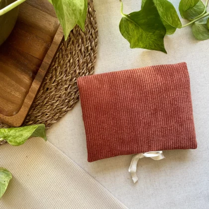 RANGE-BARETTES ENFANT - VICHY BEIGE / VELOURS TERRACOTTA