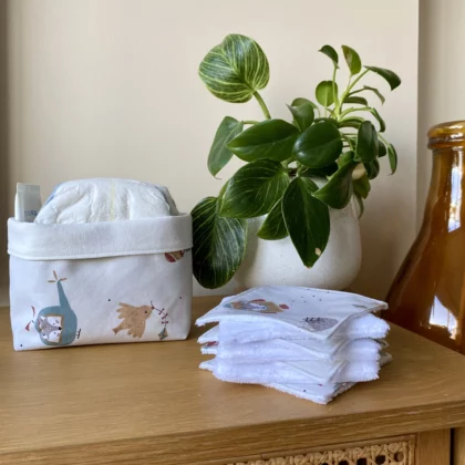 PANIER DE RANGEMENT ET SEMAINIER DE COTONS LAVABLES - LOÏS