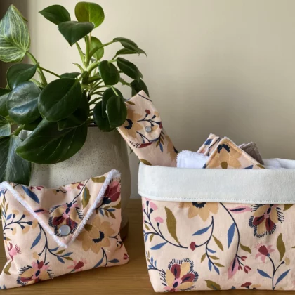 PANIER DE RANGEMENT ET SEMAINIER DE COTONS LAVABLES - SWANN