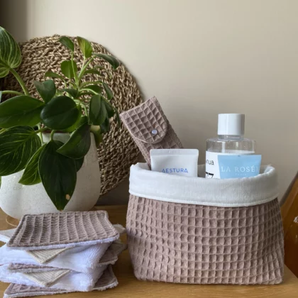 PANIER DE RANGEMENT ET SEMAINIER DE COTONS LAVABLES - ALEX