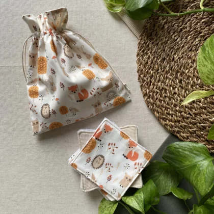 POCHON ET COTONS LAVABLES - EN FORÊT