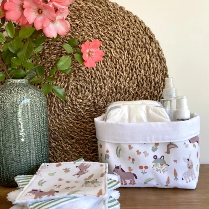 PANIER DE RANGEMENT ET SEMAINIER DE COTONS - JULES